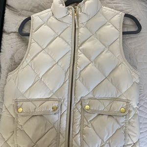 JCREW white puff vest